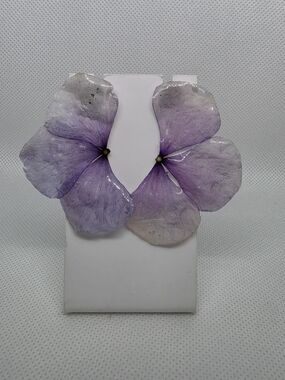 Delicate Purple Flower Petal Stud Earrings